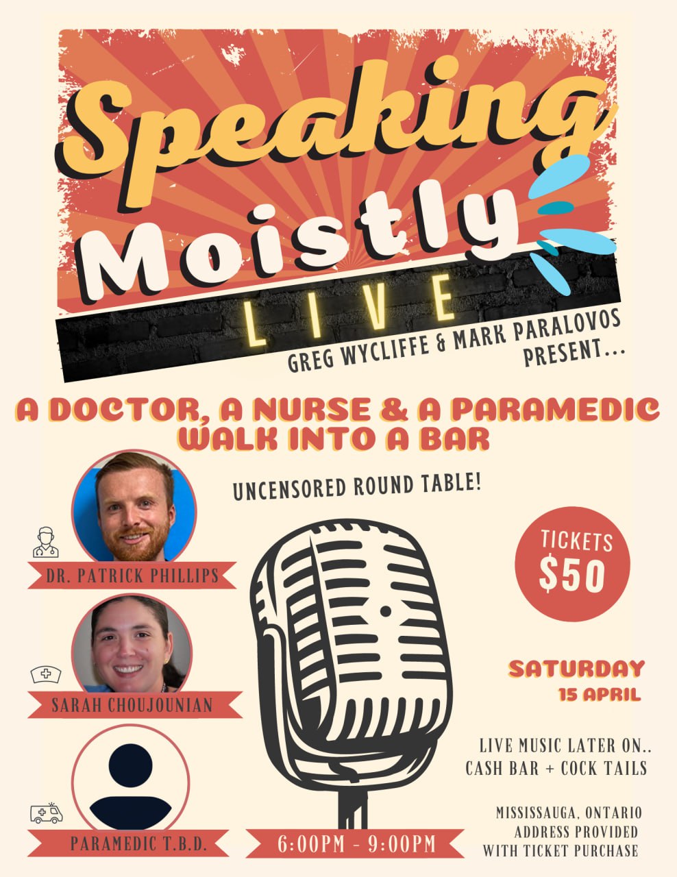 A Doctor, A Nurse and a Paramedic Walk Into A Bar… Speaking Moistly Live!